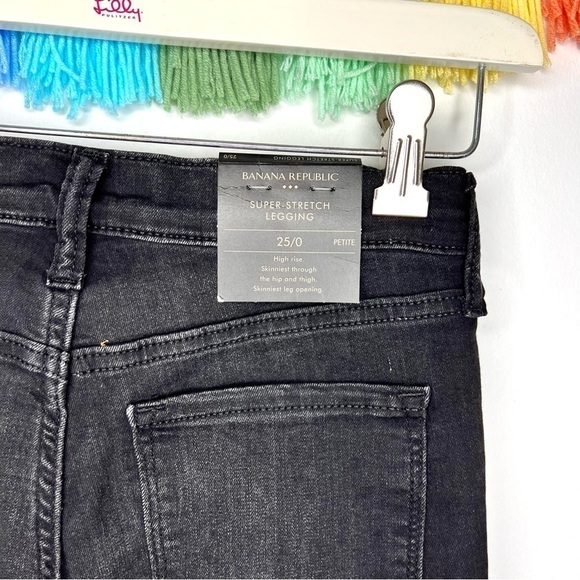 Banana Republic High Rise Black Wash Super Stretch Legging Size 25 Petite - Picture 4 of 13